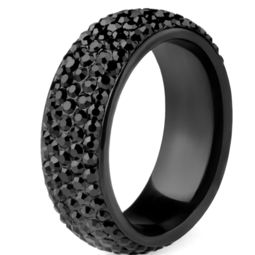 Austrian Crystal Stainless Steel Eternity Band NWT